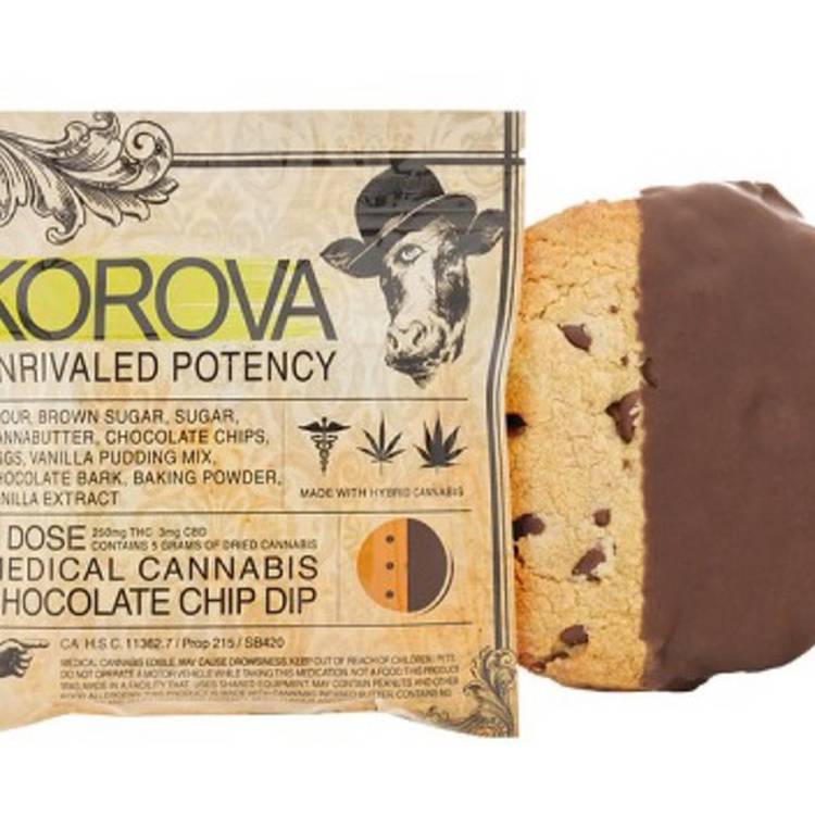 Korova 5 Dose - Chocolate Chip Cookie, Peanut Butter Dip Cookie, Reverse Dip Cookie, and Mint Chocolate Cookie.  - Edibl