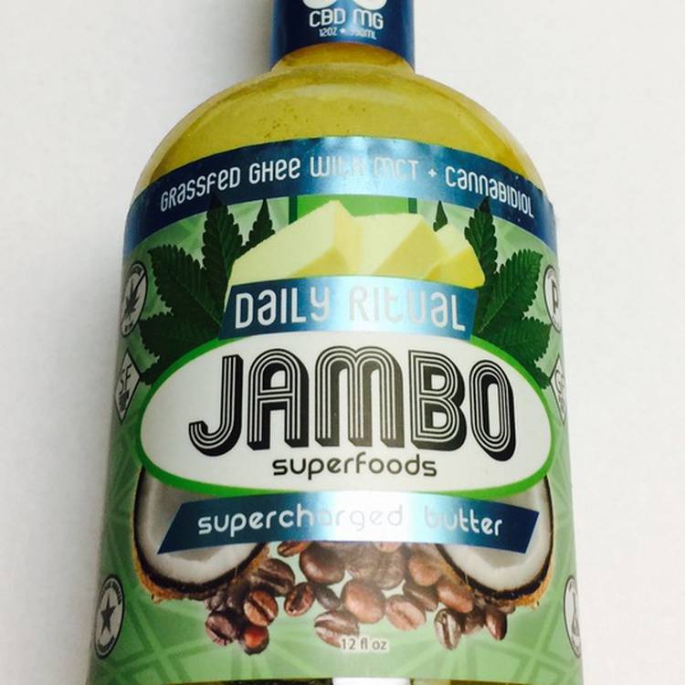 Jambo Ghee Supercharged Butter - 50 MG of pure CBD. No THC, lactose free, gluten free, and certified paleo. - Edible