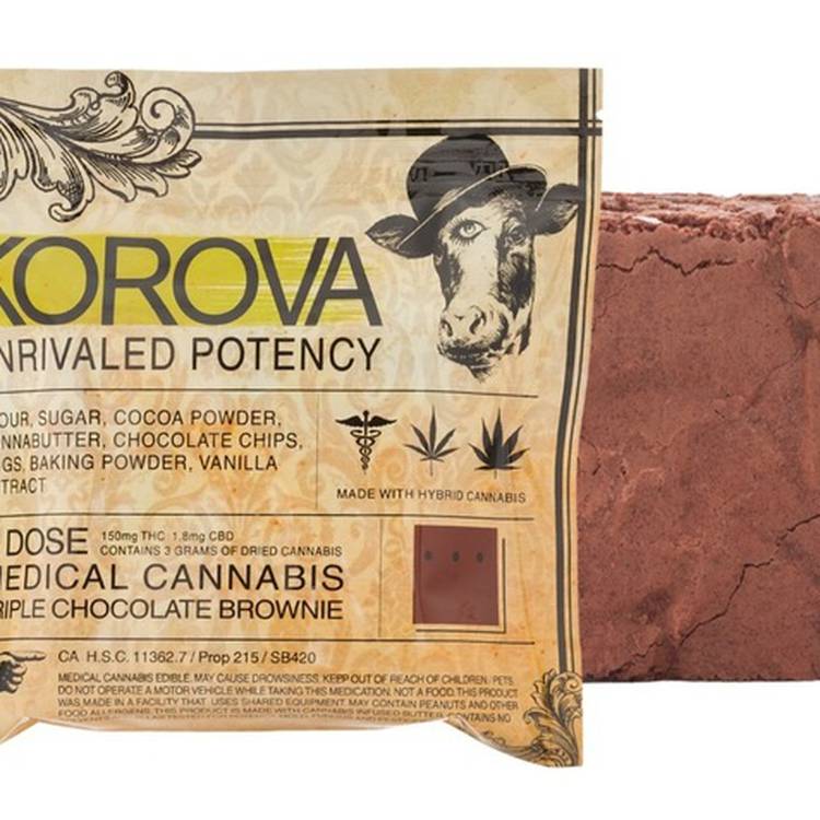Korova Triple Dose - In either a triple chocolate brownie or chocolate chip cookie this 150 MG edible needs to be taken