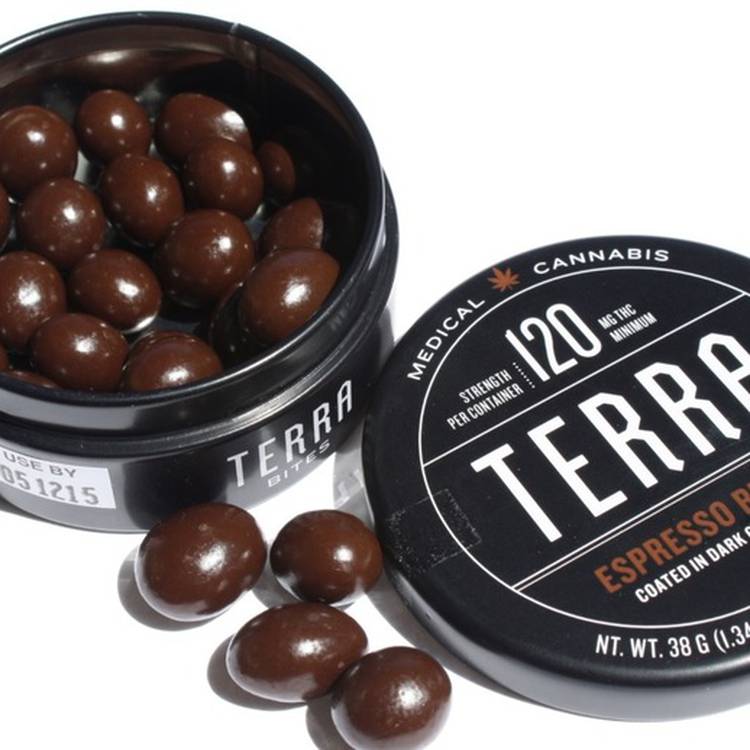 Terra Espresso Beans - 120mg - Espresso beans covered with an indica based dark chocolate. - Edible