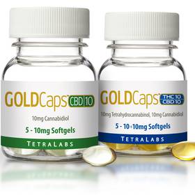 GoldCaps™ THC+CBD 1:1 Oral Softgel Capsules