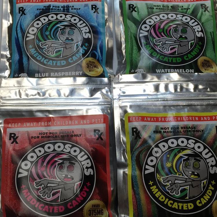 VOODOO SOURS - 375MG Medicated Candy  Sour Belts &amp; Sour Straws  - Edible