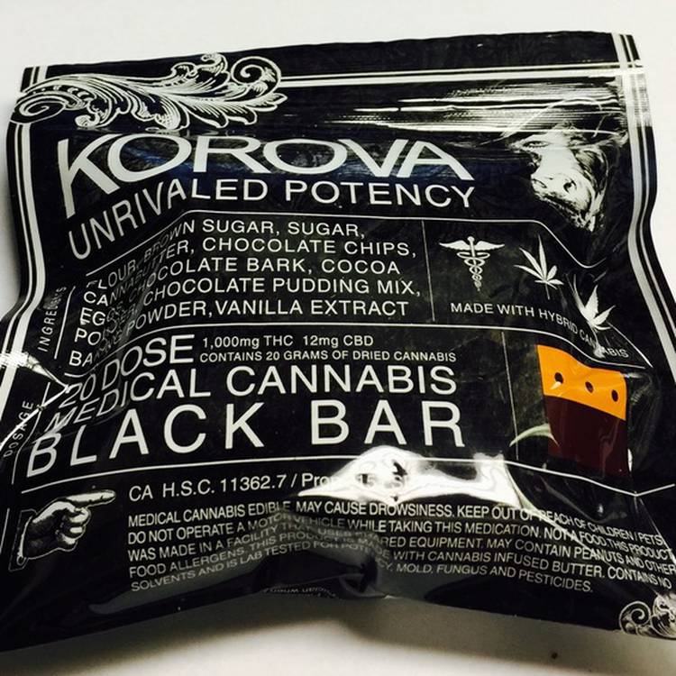 Korova 20 Dose - Black Bar at 1000 MG - Edible