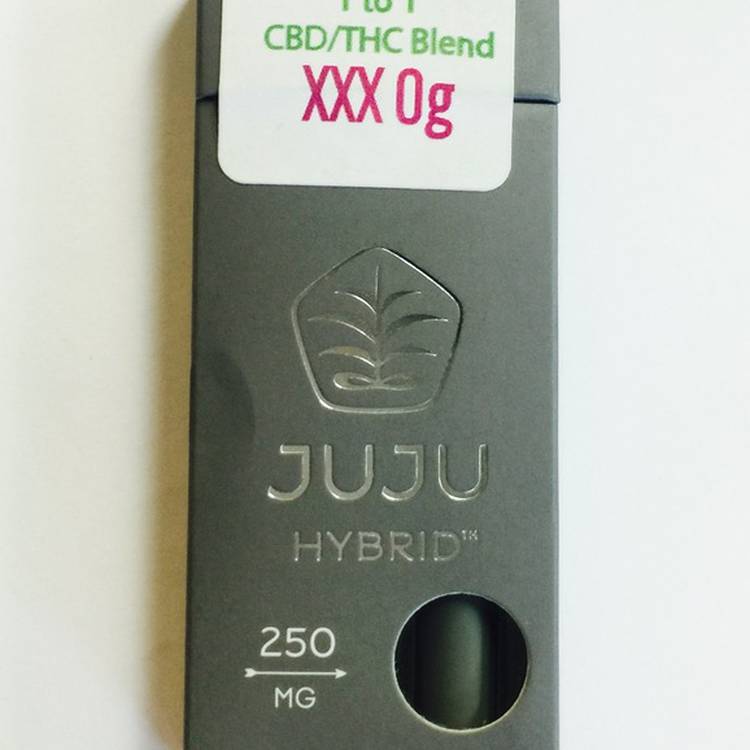 JuJu Joints 1:1 CBD/THC Disposable Vape - Harlequin/XXX O.G. blend! 250mg - Concentrate