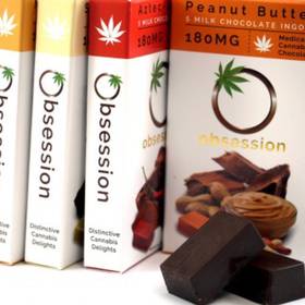 Obsession Medical Chocolate - This novelty chocolate comes with 5 separate pieces containing 36mg of thc per piece. With