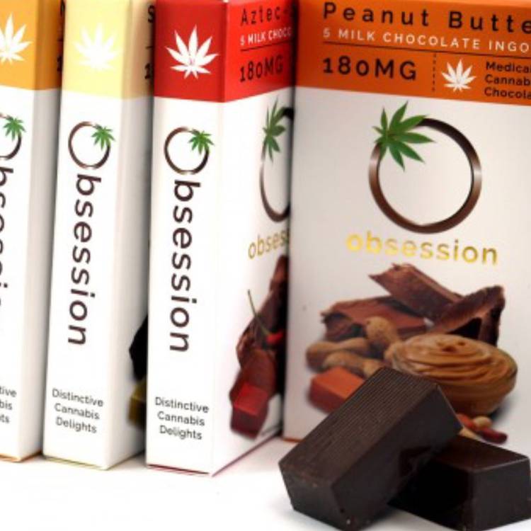Obsession Medical Chocolate - This novelty chocolate comes with 5 separate pieces containing 36mg of thc per piece. With