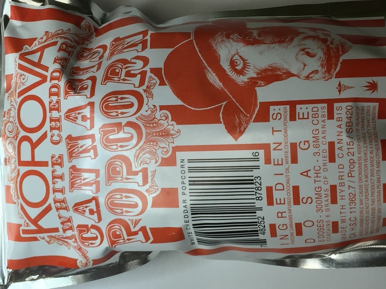 Korova White Cheddar Popcorn - 6 Dose at 300 MG - Edible