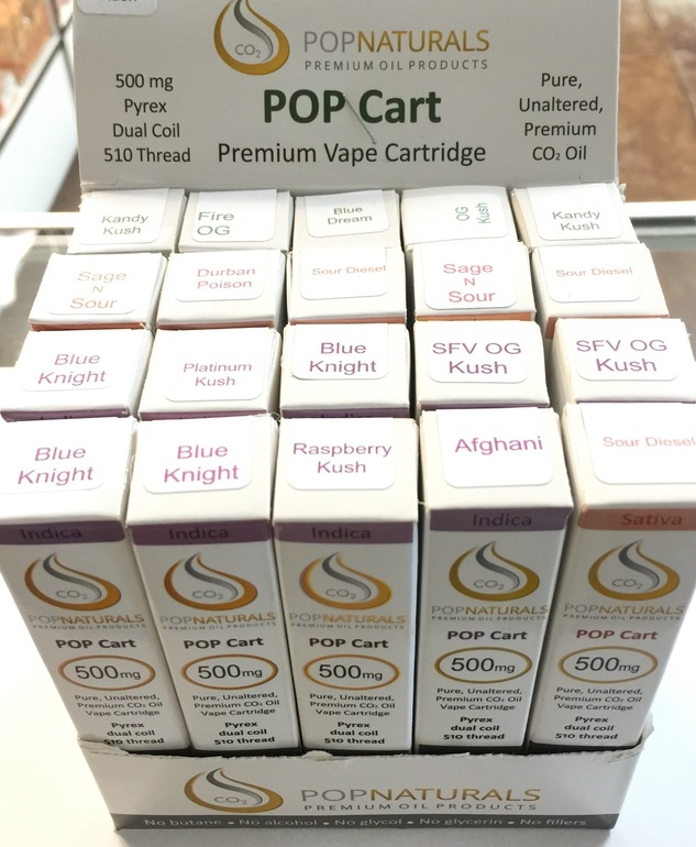 Pop Naturals Premium CO2 Oil Cartridges - A verity of strains in a .5g prefilled cartridge. No butane, no alcohol, no gl