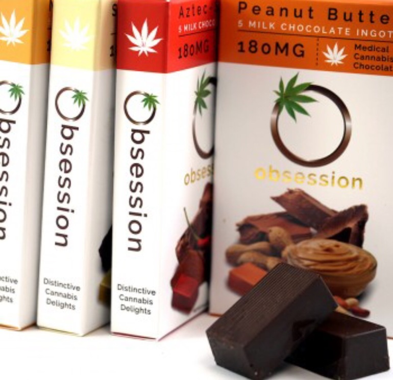 Obsession Medical Chocolate - This novelty chocolate comes with 5 separate pieces containing 36mg of thc per piece. With